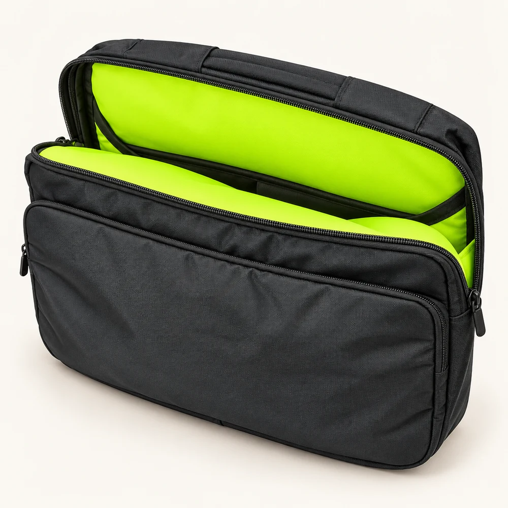 Black Lime-Lined Laptop Sleeves - view 2